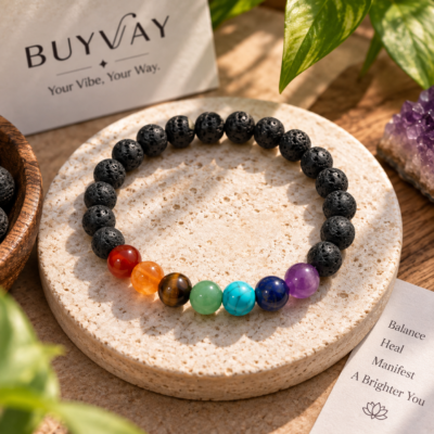 7 Chakra Lava Stone Bracelet