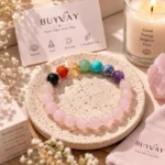 7 Chakra Rose Quartz Bracelet