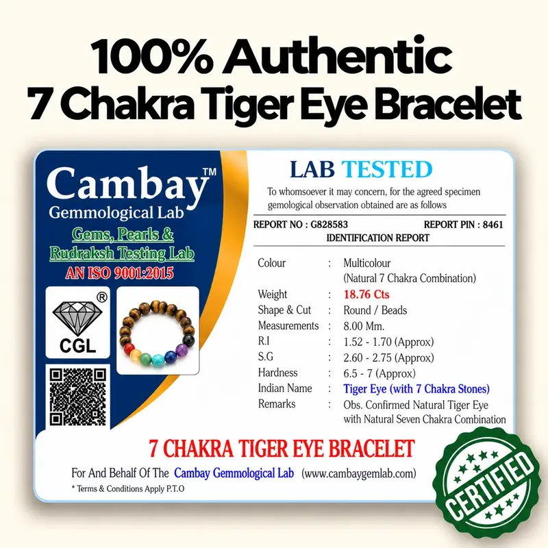 7 Chakra Tiger Eye Bracelet - Image 3