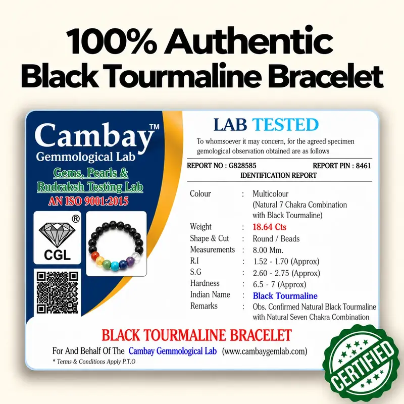 7 Chakra Black Tourmaline Bracelet - Image 3