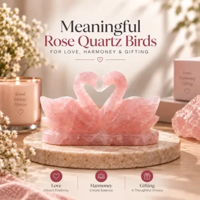 Rose Quartz Love Birds – Swan Duo